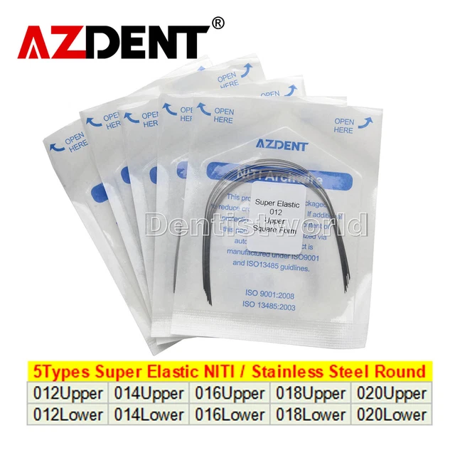 Elastici Ortodontici 5/16 Confezione Da 10 Archi Ortodontici AZDENT In NITI Super Elastico - Forma Rotonda Ovale Per Laboratori Dentali AZDENT Filo Arco - Foto 2