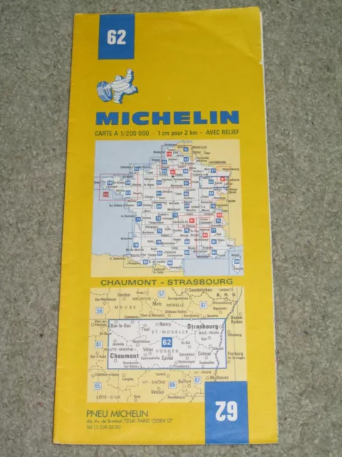 France: Michelin map 62 Chaumont - Strasbourg: scale 1:200,000. 1980 edition