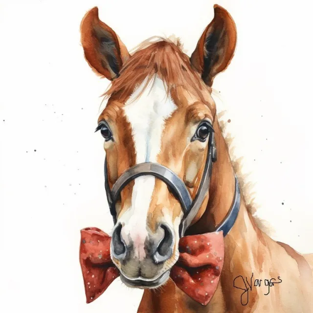 Watercolor Horse Painting Art Print 8x11 inch