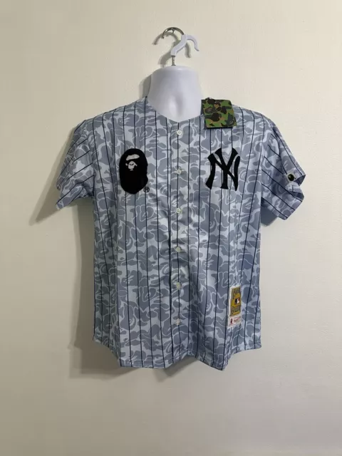 BAPE X MITCHELL & Ness NY Yankees Shirt/Jersey - Size L - A Bathing Ape  -NWT $149.99 - PicClick