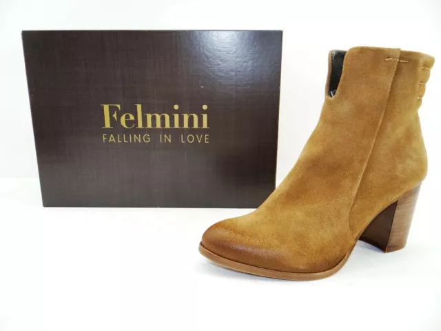 Felmini MADELINE Damen Schuhe Ankle Boots Biker Stiefel Stiefelette Braun Gr.39