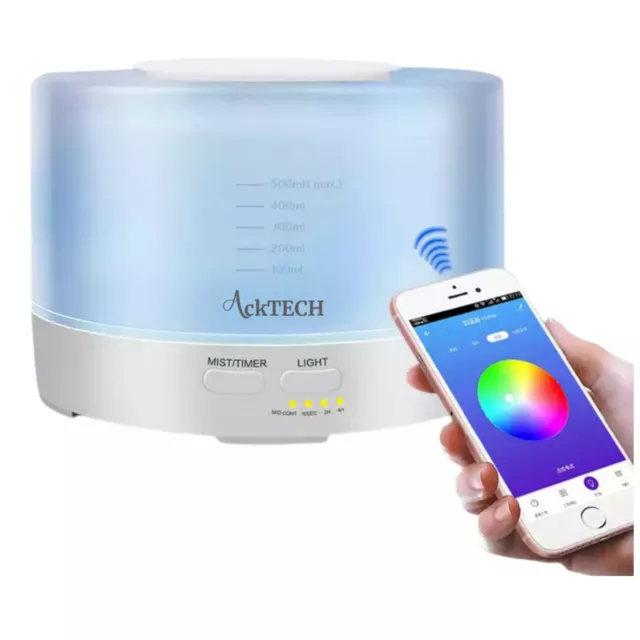 ACKTECH Wi-Fi Smart Essential Oil Diffuser 500ml Ultrasonic Aroma Diffuser/Humid