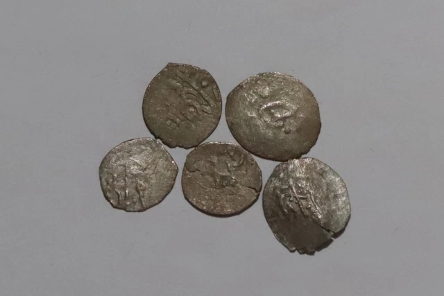🧭 🇺🇦 UKRAINE Khanate of Crimea 5 MEDIEVAL SILVER COINS Mengli Giray c. 1503 A