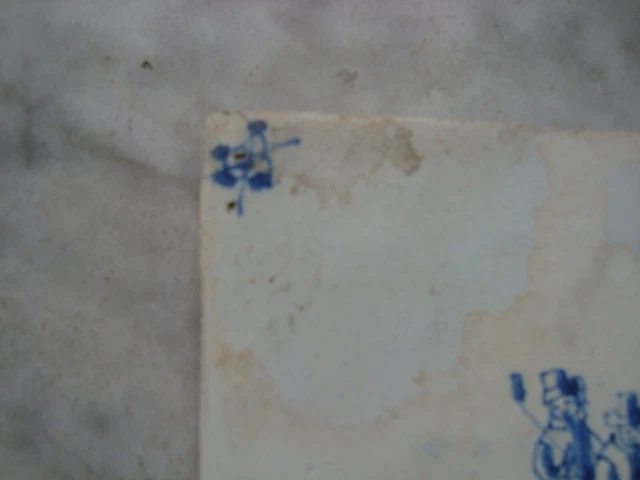 17th century delft handpainted dutch  tile,around 1680 , golf, sport  kolf 3