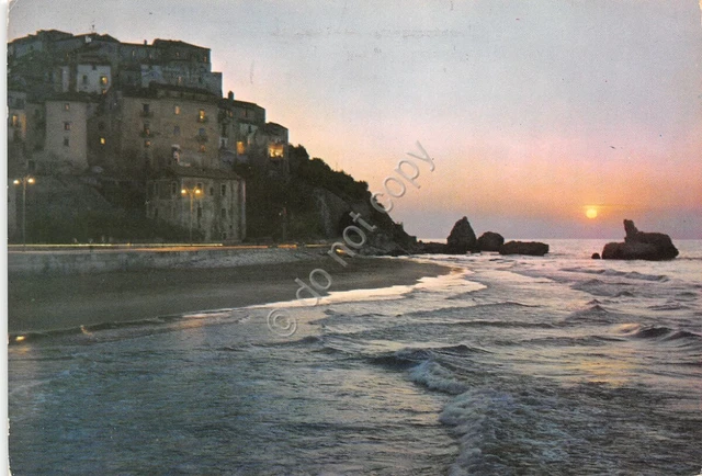 Cartolina Rodi Garganico al tramonto Timbro PT incendi 1968