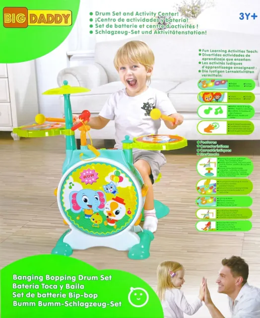 Kids Toddler First Electric Drum kit Set With Mic And Seat CHILDREN MUSICAL TOY 2