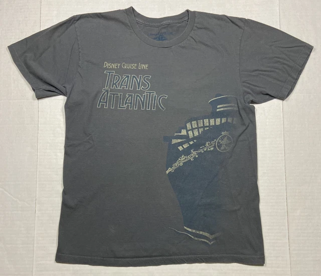 Walt Disney Cruise Lines Trans Atlantic Gray T-Shirt Men’s Medium Vacation