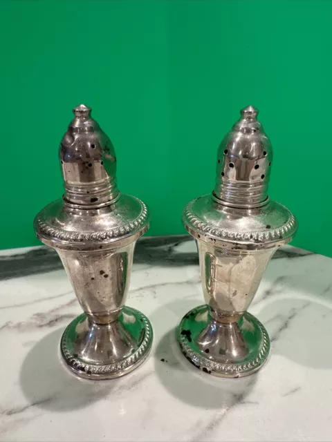 Vintage Duchin Creation  Weighted Sterling Silver Salt & Pepper Set 4.75" Tall