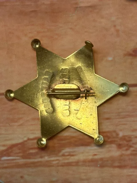 Old West Novelty Badge Railroad Detective Denver & Rio Grande Brass Gold Pin 2