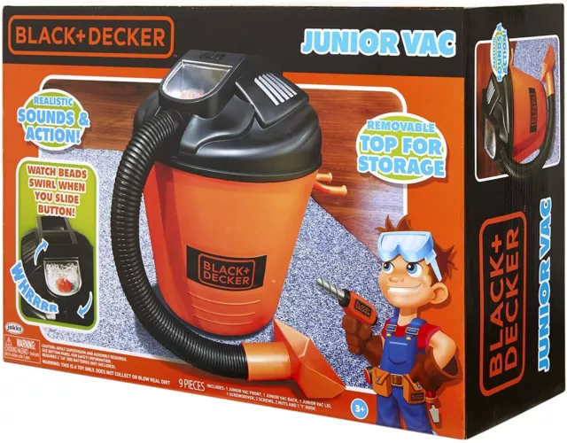 BLACK + DECKER Junior Shop Vac Vaccuum Toy Realistic Sounds