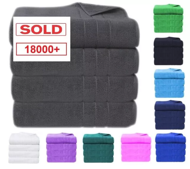 4x Big Jumbo Bath Sheets 100% Pure Cotton Large Size Bathroom Towels Soft Luxury