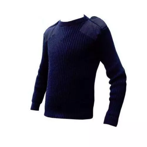 Genuine Royal Navy Army Surplus Blue Wool Pullover Jumper