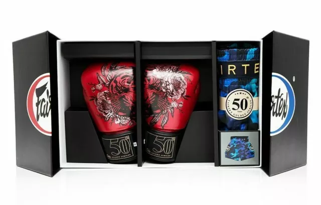 Genuine New Fairtex Boxing Gloves Golden Jubilee 50th anniversary Box Set