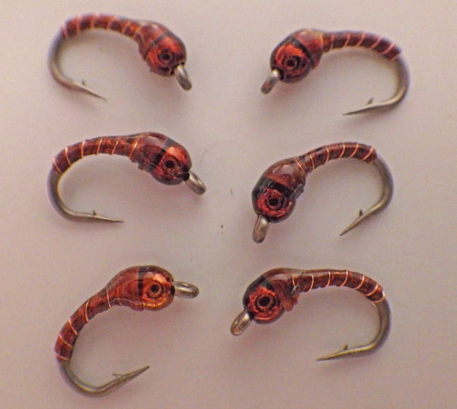 Zebra Midge GC Chocolate Holo Brown N' Gold Fly Fishing Flies-Trout Flies-New SP