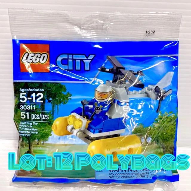 (Lot: 12 Polybags) LEGO City 30311 Police Swamp Helicopter Party Favors