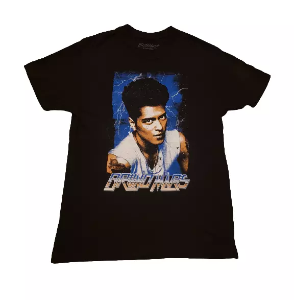 Bruno Mars Moonshine Jungle Tour T-Shirt Black / Blue Men's Large L Pre-owned