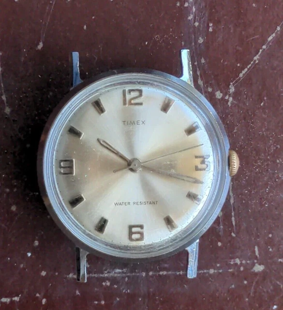 VINTAGE 1970 TIMEX Marlin Manual Mechanical Wind Watch Missing Back For