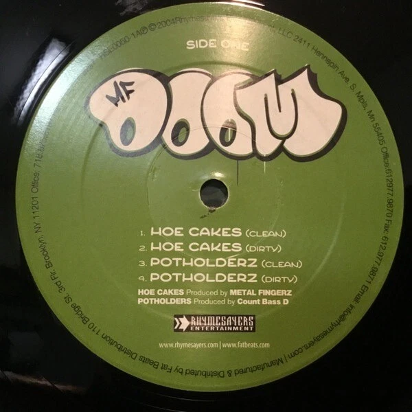 MF DOOM Hoe Cakes avec Potholders 12 pouces vinyle hiphop 2004