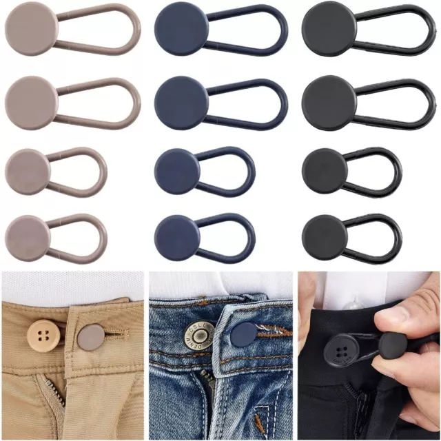5pcs/pack Elastic Adjustable Waistband Extender With Button For Pants,  Ideal For Maternity & Overweight People