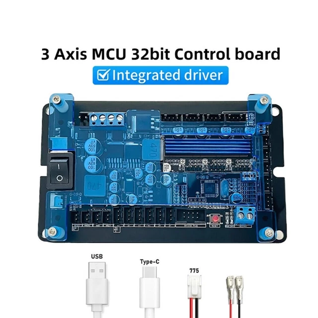 Carte Contrôleur CNC USB 4 Axes - Pour Moteurs Pas à Pas/Servos - Interface Mach3 - Relais Inclus