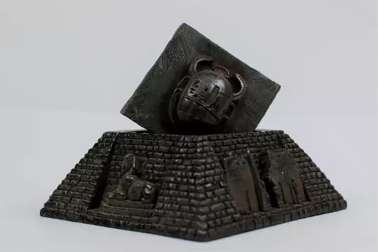 Ancient Egyptian pyramid as a jewelry box with the beautiful decoration inside