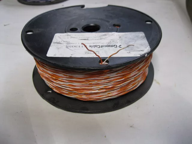 General Cable Cross Connect Wire 1 Pair 24 AWG Solid 1000 FT orange/white