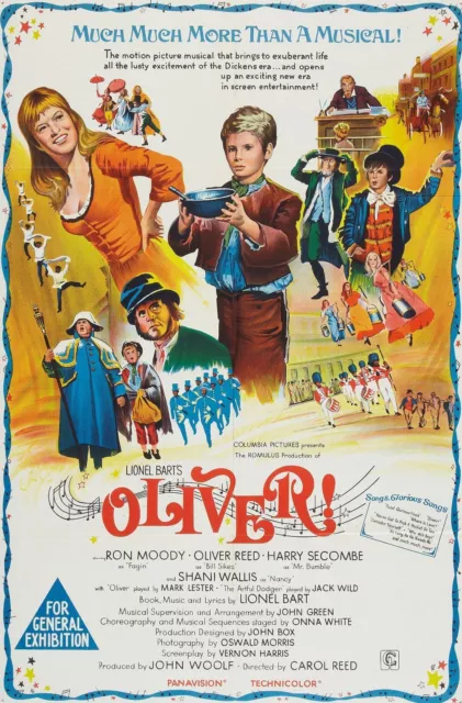 "Oliver" ..Mark Lester Oliver Reed Classic Musical Movie Poster 2 Various Sizes