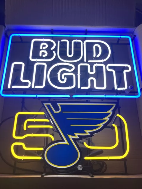 Busch Beer St Louis Blues Hockey Neon Sign Tube