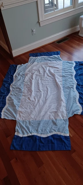 Kids Line Bubbles Crib Bed Skirt Dust Ruffle Blue Water Waves Ocean Sea Life