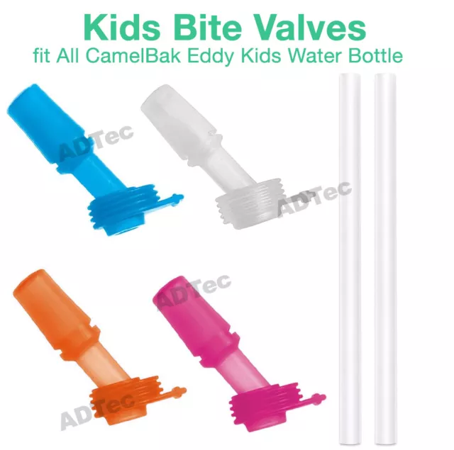 For Camelbak Eddy Kids Bottle Replacement Bite Valves - Multi (4 Pack) 2 X Straw 2