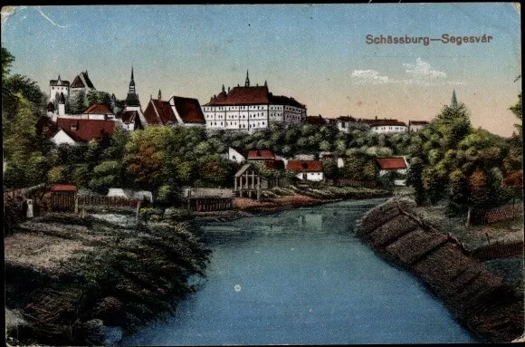 Ak Sighișoara Schäßburg Segesvár Siebenbürgen Rumänien, Teilansicht - 3836672