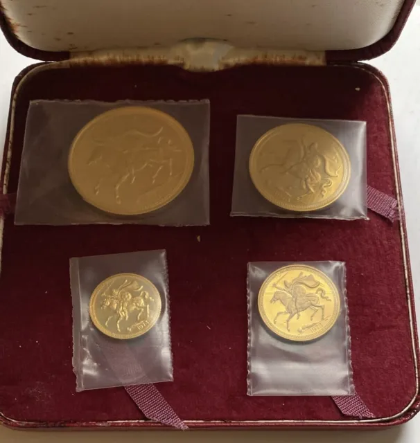 1973 ISLE OF MAN GOLD UNCIRCULATED 4-coin Set