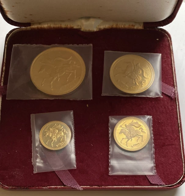 1973 ISLE OF MAN GOLD UNCIRCULATED 4-coin Set