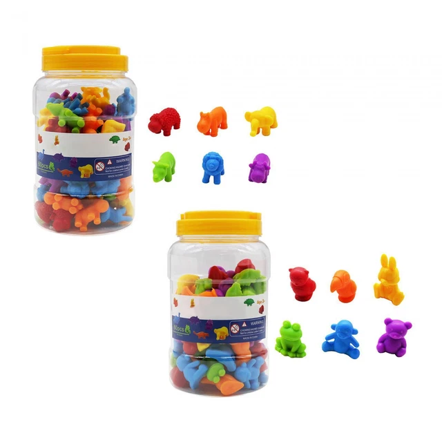 60Pcs Counting Animals Toys Animal Cognition Interactive