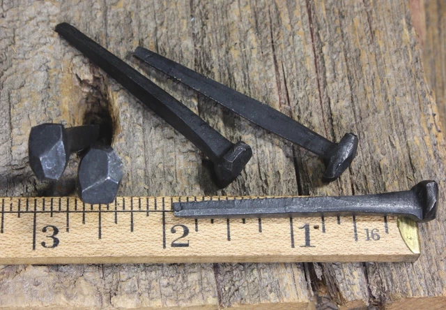 2" Rose head 5 nails antique square wrought iron vintage rustic Decorative look