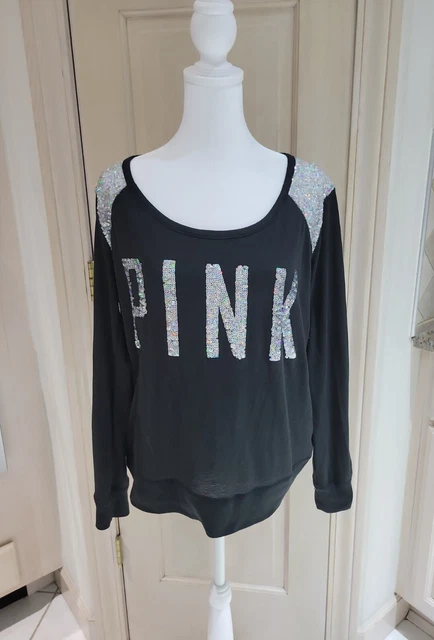 Tee-shirt Victoria's Secret Paillettes Rose, Col Rond, Manche Courte - Neuf Avec étiquette (Bling)