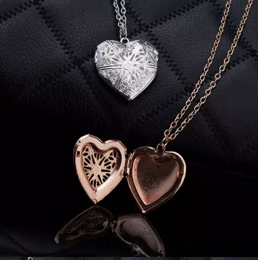 Collier romantique pendentif coeur médaillon photo magnifique idée cadeau 3