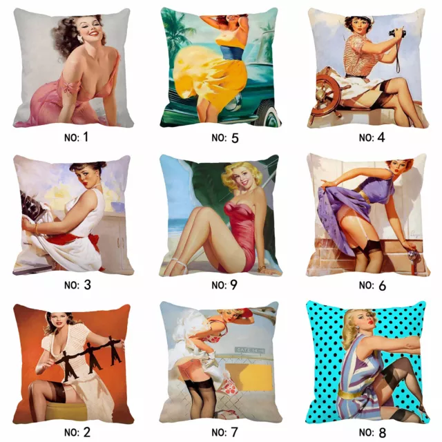 Fashion Sexy Beauty Cotton Linen Pillow Case Cushion Cover Home Decor 45*45CM