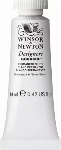 Winsor & Newton Designers' Gouache Colour 14 Ml Tube, Permanent White (512) 2