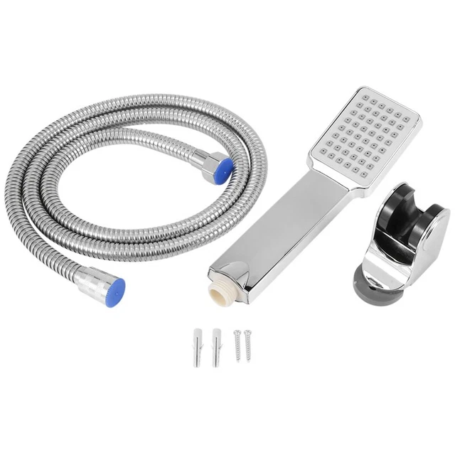 Cabezal de ducha cuadrado de mano + soporte + manguera de acero inoxidable de 1,5 m alta presión G3C1