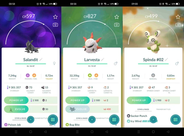 Salandit Female Larvesta Shiny Spinda#2 Bonsly Aerodactyl Mr.Mime Castform Sunny