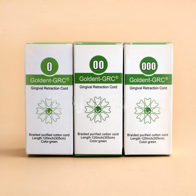 ONE SET DENTAL Goldent GRC Gingival Retraction Cord size 0&00&000 14.