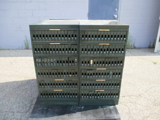 LOT OF 23 USED Tek Lab Aid 4014, Slide Filing System 14 X 1" Drawers - Green