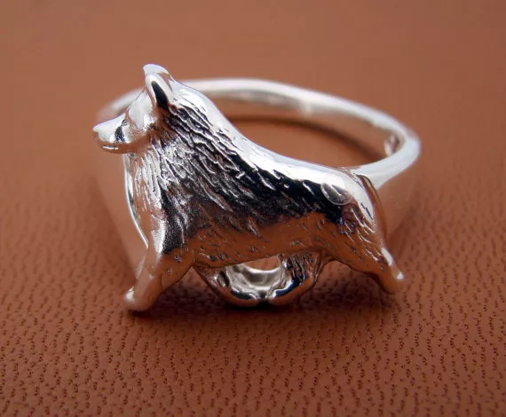 Sterling Silver Schipperke Moving Study Ring