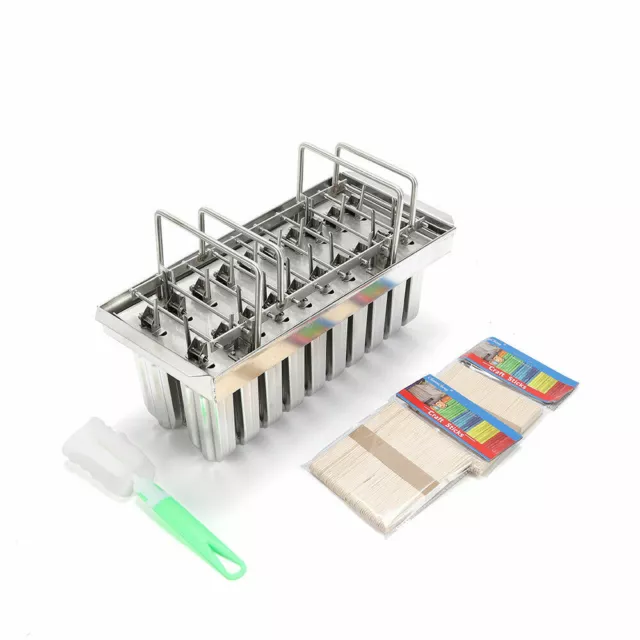 20x Stainless Steel Molds Ice Pop Lolly Popsicle Ice Cream Stick Holder Mold New