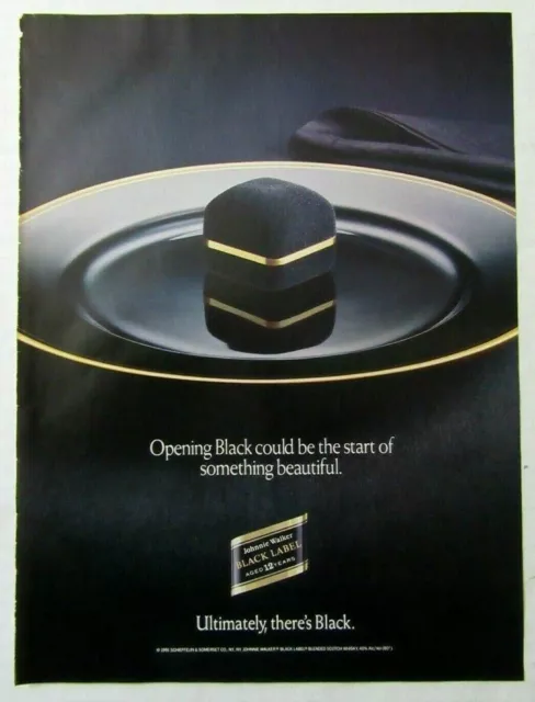 1991 JOHNNIE WALKER Black Label Scotch Whisky Ad - Ultimately There's Black