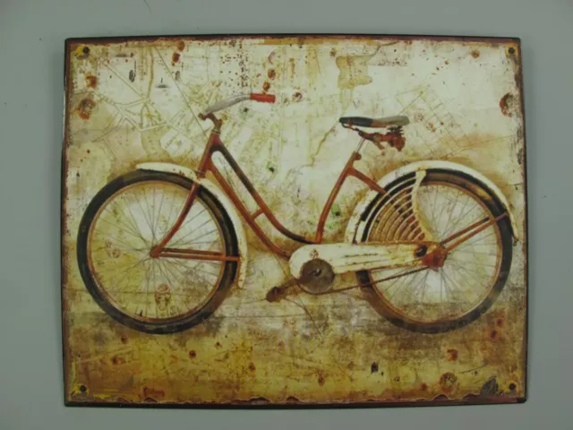 9977656 Murale Targa di Latta Vintage Bicicletta 20x25cm