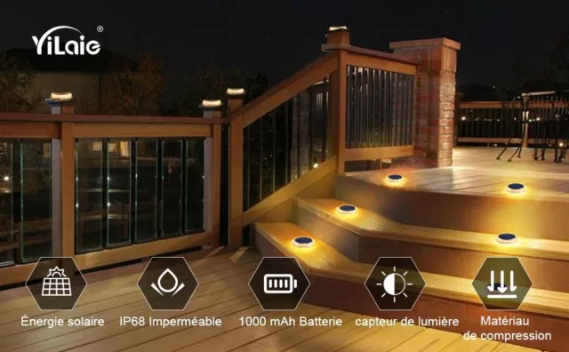 Lampe Solaire Extérieur, Lumière Solaire Jardin IP68 imperméable