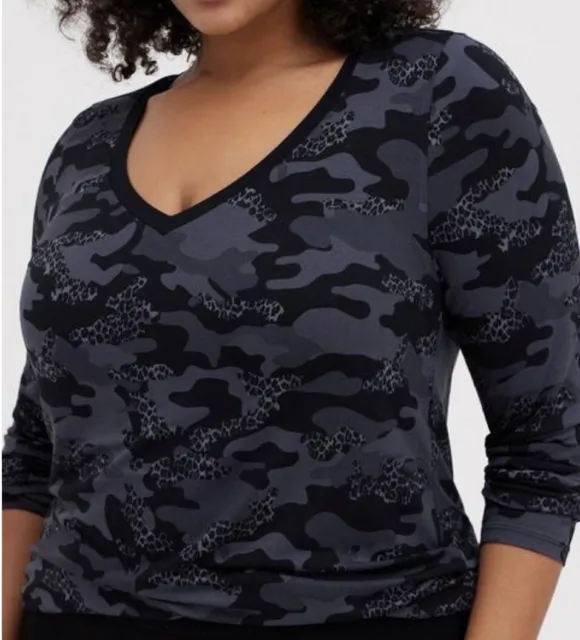 TORRID SIZE 5 Womens Top Black Super Soft Rib Knit Long Sleeve Shirt NWT  $27.99 - PicClick