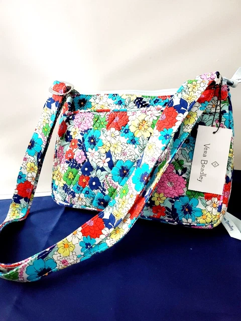 New Vera Bradley in FAR OUT FLORAL RFID Little HIPSTER crossbody phone bag